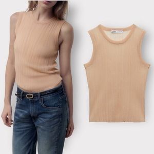 NWT ZARA WOMEN KNIT TOP SLEEVELESS